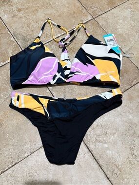 NWT Seafolly Cut Copy Multi Strap Bralette Bikini Top And Cheeky Bottom *READ